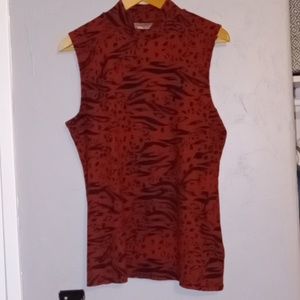 Animal print sleeveless blouse